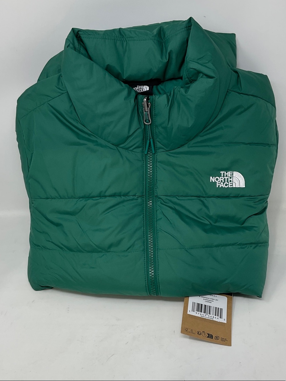 The North Face Kids Green Puffer Jacket with Logo